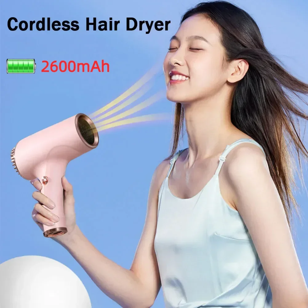 Secador-De-Cabelo-Sem-Fio-Port-til-R-pido-Seco-Recarreg-vel-Silencioso ...