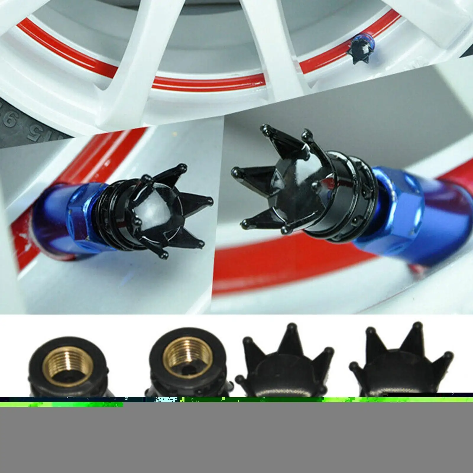 Wheel Tire Valve Caps Cover Silver Crown BLACK Diamond Stem Car Caps Cover Air Dust Truck Tyre Valve Motorcycle Bicycle Q6H J9Z4