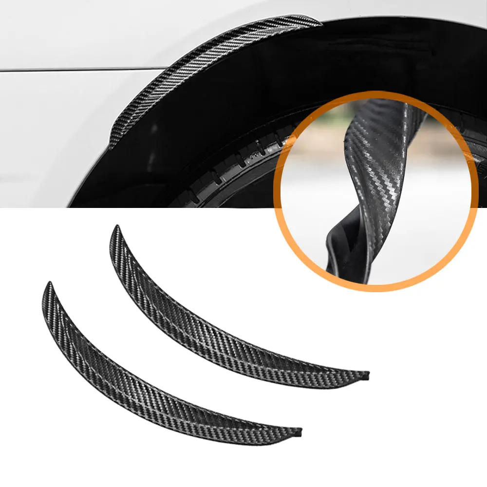 

2X Universal Car Modification Carbon Fiber Pattern Decorative Strip Fender Flares Mud Flap Splash Guards Arch Wheel Eyebrow Lip