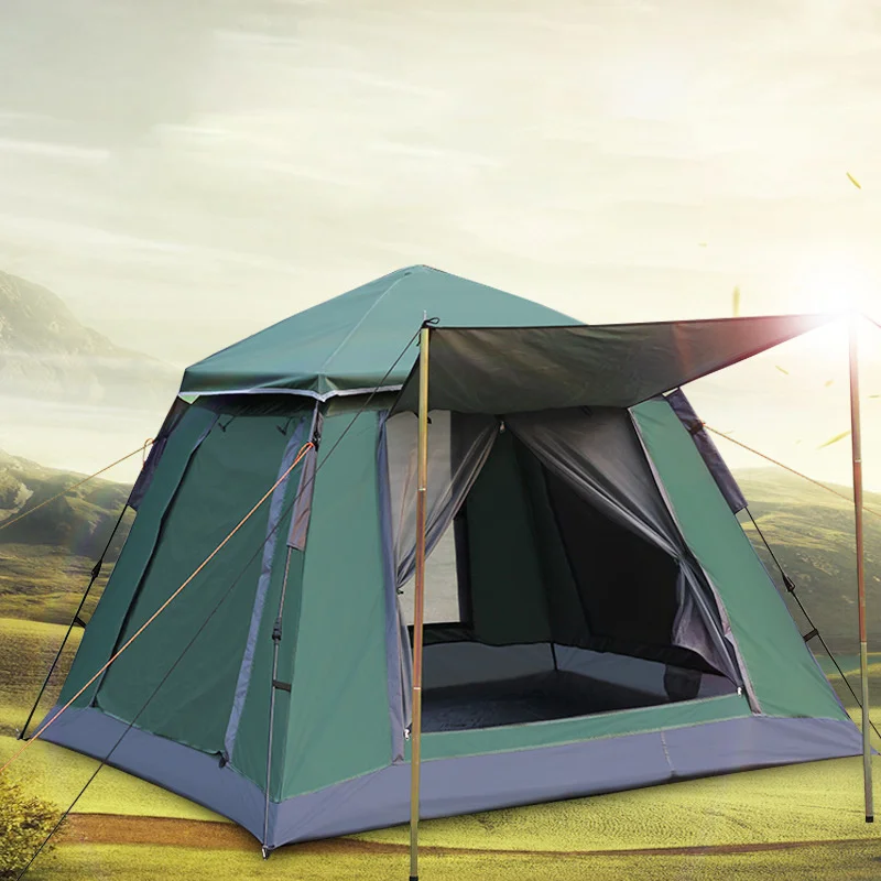 

4-5 Person Quick Opening Camping Tent Outdoor Automatic Tent 215*215*165CM Double Layer Summer Large Family Party Travel Tent