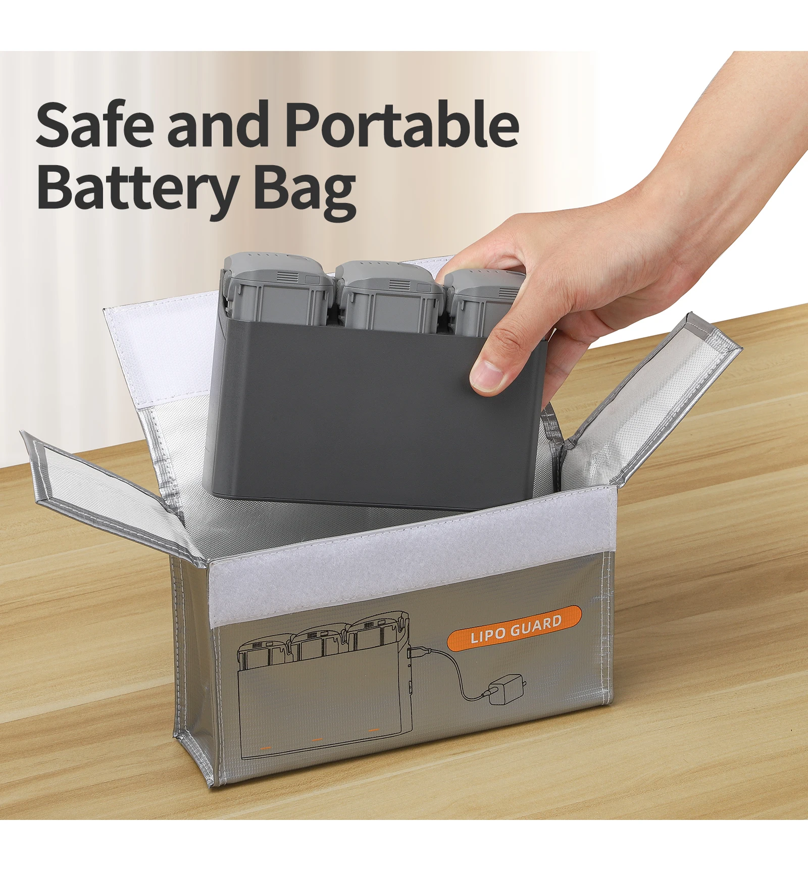 Battery Safety Bag for DJI Neo/Avata 2/Mini 4K Battery Charge Hub Explosionproof Bag for DJI Mini 3 4 Pro Air 3S Drone Universal drone accessories drone storage bag