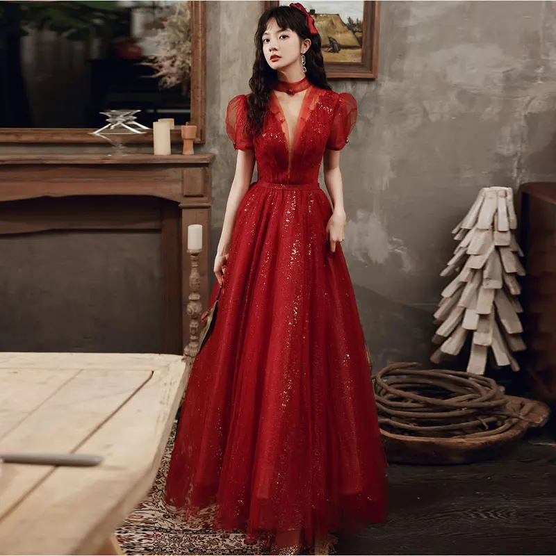 red gala dress