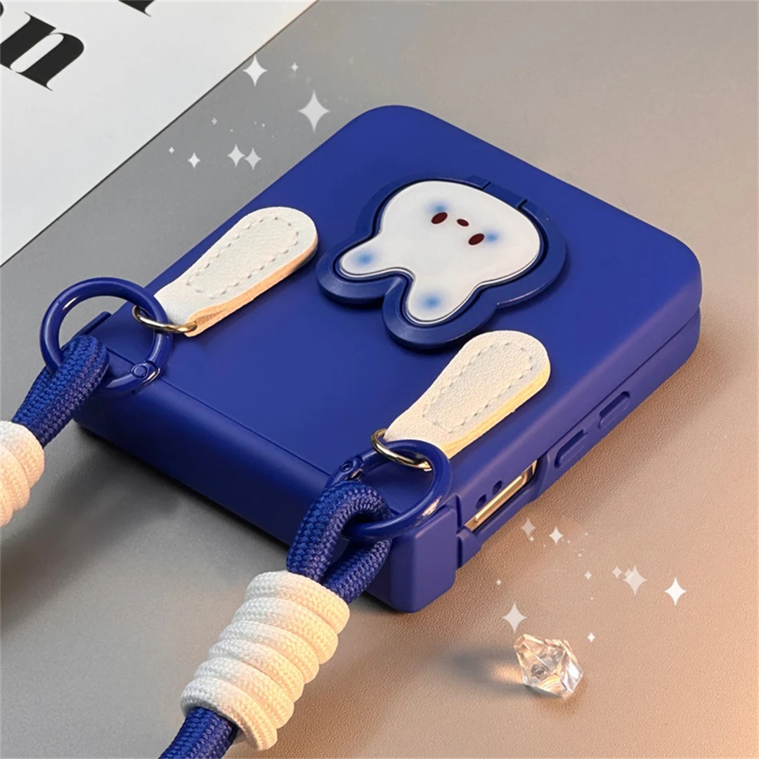 Chic Rabbit Design Portable Phone Case with Ring Holder and Strap