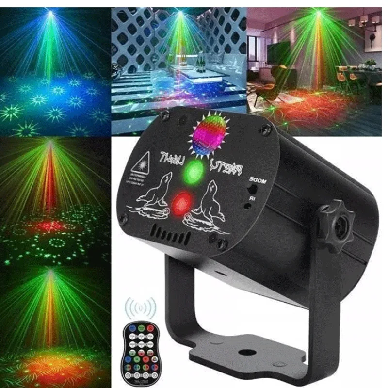 USB Powered Laser Light Colorful LED Stage Flashlight for Festive Decorations
