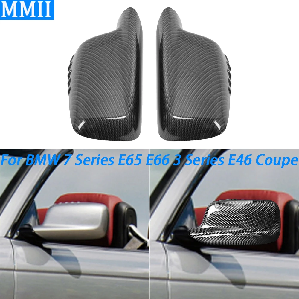 

For BMW 7 Series E65 E66 2002-2008 3 Series E46 Coupe 1998-05 Real Carbon Fiber Rearview Mirror Cover Car Decoration Accessories