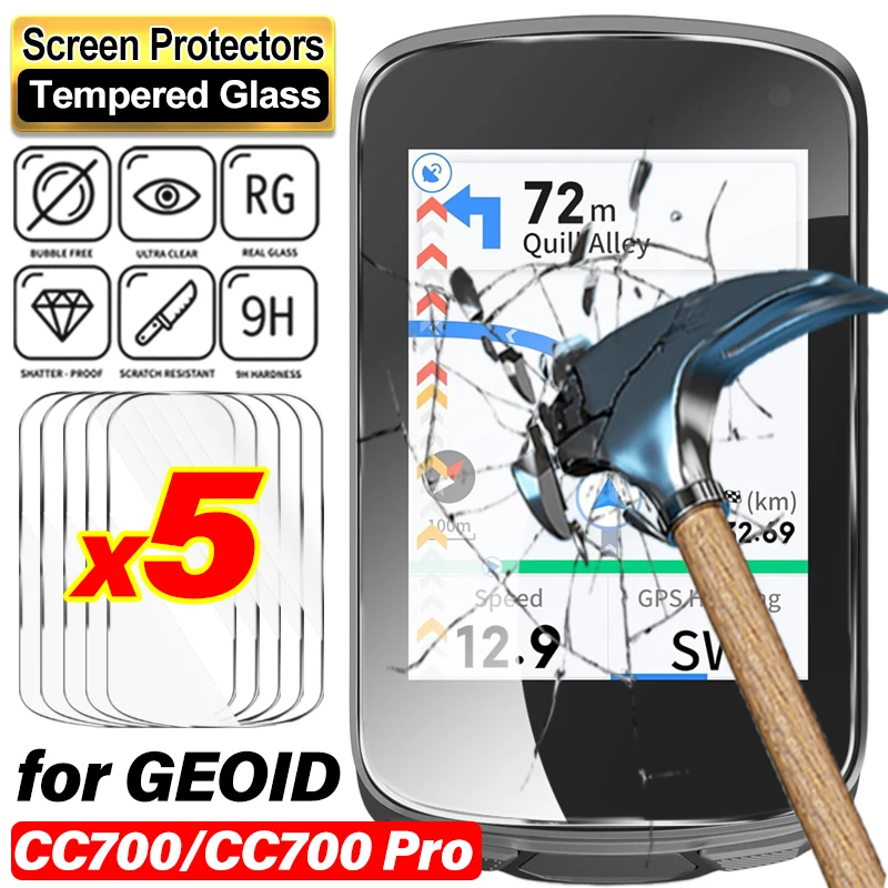 GEOID CC700/CC700 Pro 화면 보호기용 9H 경도 강화 유리 GEOID CC700용 비산 방지 버블 프리 보호 필름