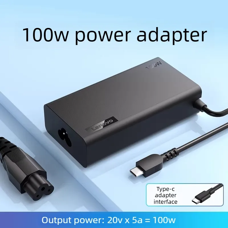 Lenovo 100W 20V-5A 노트북 전원 어댑터 TYPE-C 인터페이스 Xiaoxin Pad/air23/pro 16/thinkbook13x/14/17plus에 적합