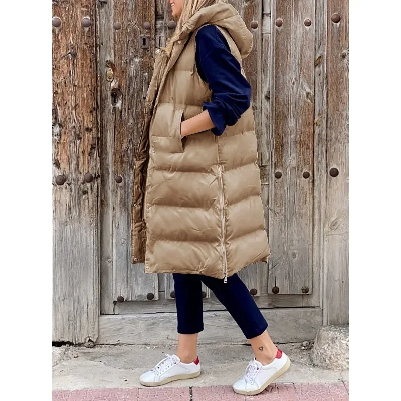 Solid color fashionable lazy style cotton vest jacket main image 1