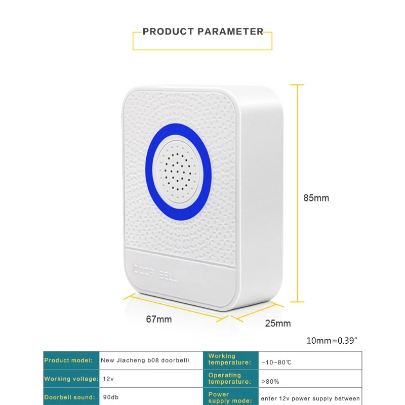 Wired Doorbell 12V For Home Hotel Garden Company