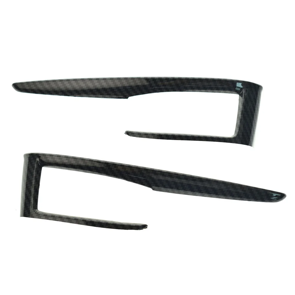 혼다 시빅 2016-2020 센터 콘솔 대시 보드 장식 프레임에 대 한 2PCS 탄소 섬유 인테리어 기어 시프트 박스 스트립 커버 트림