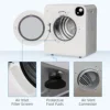 portable air dryer clothe Stainless Steel Drum, 의료건조기Front Load Electric Dryer for Apartments, Dorms, RVs, White 전기 의류 건조 2