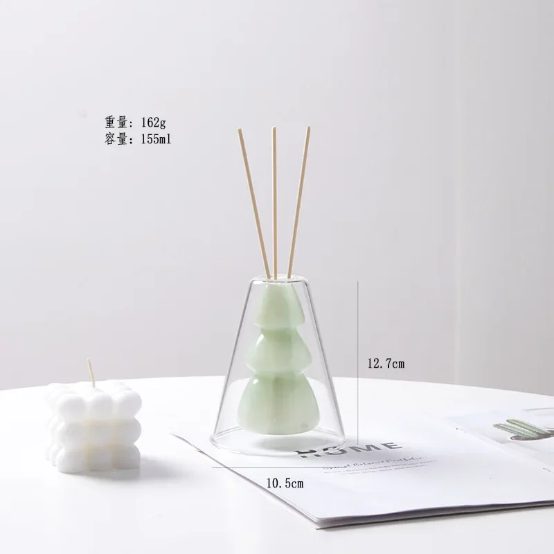 Flcopropriété Diffuseur de Roseaux en Verre pour Aromathérapie, Accessoire Africain de Tous les Jours, avec 4 Bâtons Bruns pour Huile, sexuellement, Décoration Artisanale à Faire Soi-Même