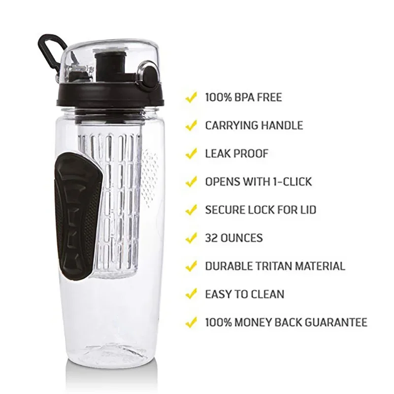 1000ml Water Fruit Bottle Bpa Free Plastic Sport Fruit Infuser Water Bottles Infuser Juice Shaker Drink Bottle water bottle sports water bottle sports bottle shaker bottle plastic water bottle