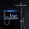 Grey Piano Button Ambient Light Bathroom Shower Full Set Digital Display Shower System Sets Rain Faucets Shower Head 1