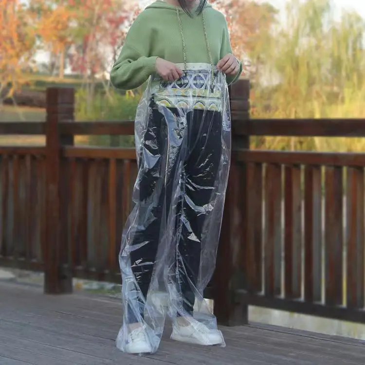 Disposable rain pants Disposable Waterproof Pants Suitable for Riders of Motorcycle Scooter Bike in Raining Days Feet-wrapped Rain Pants