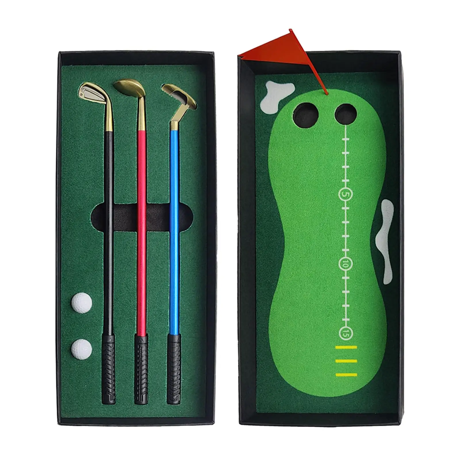 

Desktop Golf Ball Pen Gift Set Unique 3 Golf Clubs Pens with Balls and Flag Pen Gifts for Husband Adults Coworkers Dad Dad