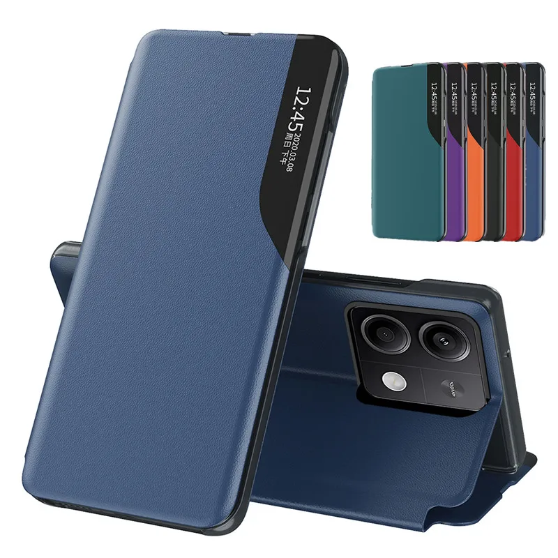 Elegant Magnetic Flip Leather Phone Case with Anti-Fall Protection and Window View