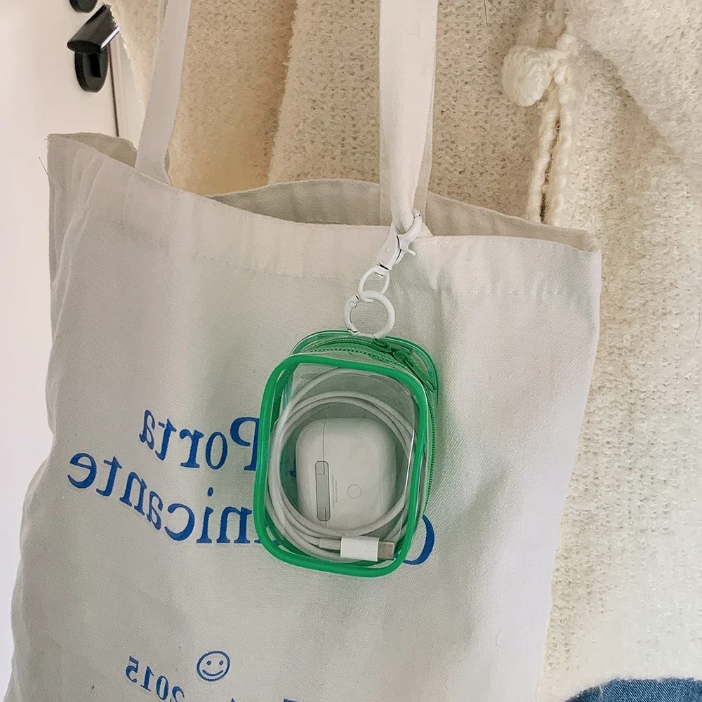 PVC Transparent Mini Storage Bag Mystery Bag Keychain Storage Cute Doll Earphone Charger storage bag