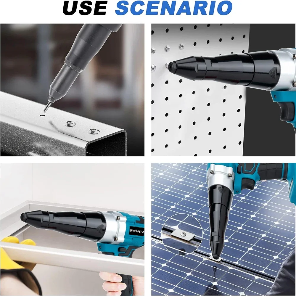 Electric 18V Brushless Electric Rivet Gun Cordless Rivet Nut Gun Automatic Rivet Tool With LED Light For 18V Makita Battery 6