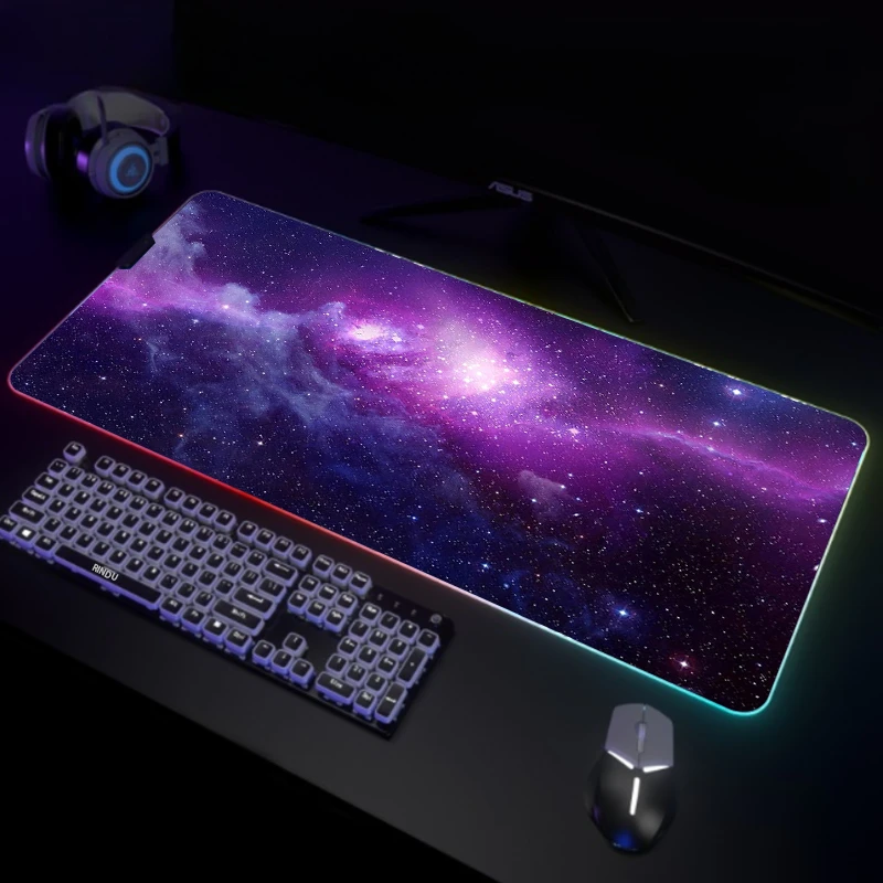 Universe Rgb Gaming Mousepad Big Led Gamer Mousepads Pc Desk Mat