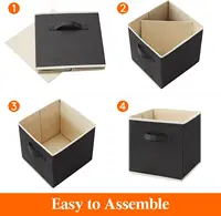 Cube Storage Bins, Foldable Decorative Fabric Storage Baskets for Organizing Home Organizers with Handles for Shelves 2