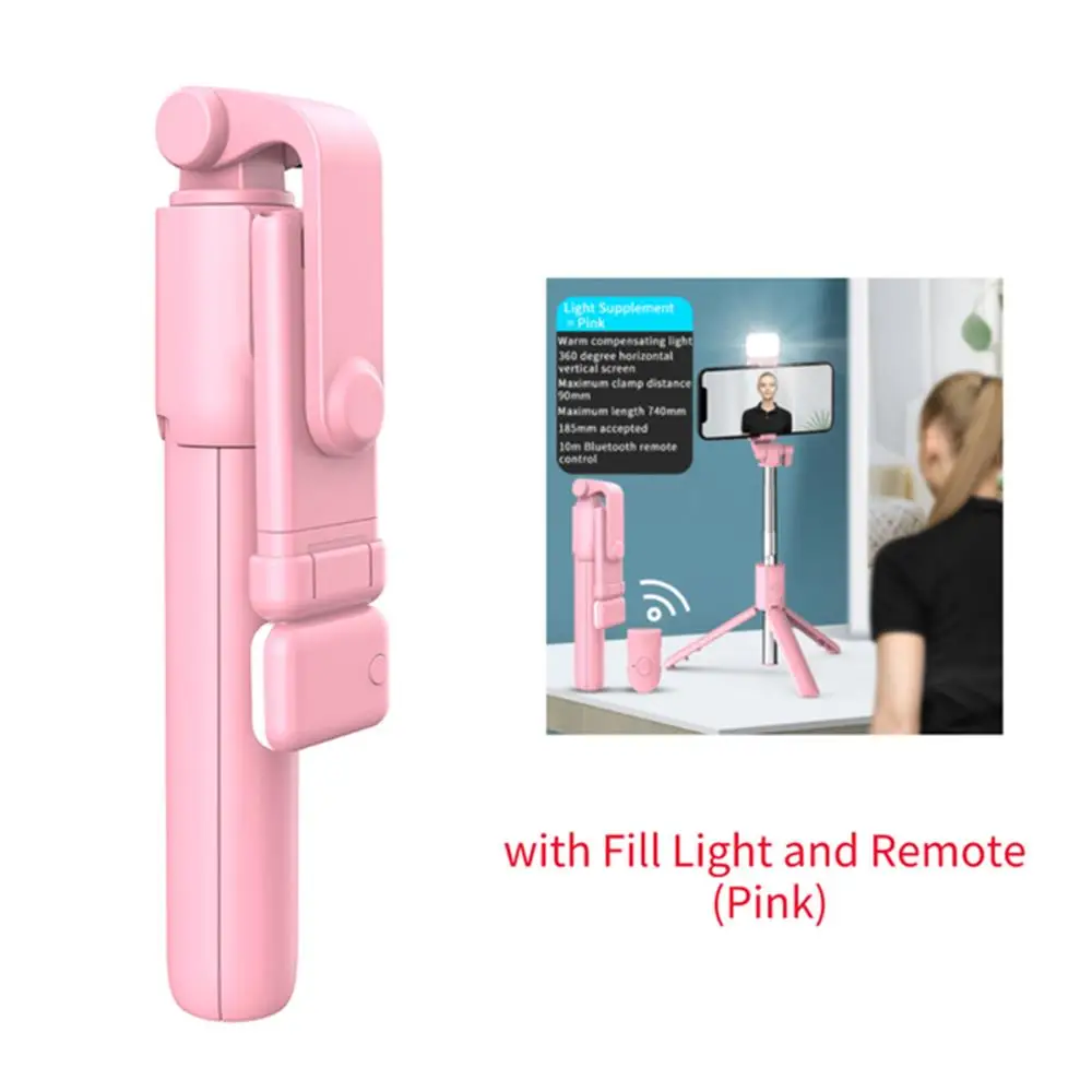 Compact Foldable Selfie Stick Tripod with LED Light & Bluetooth Remote Control