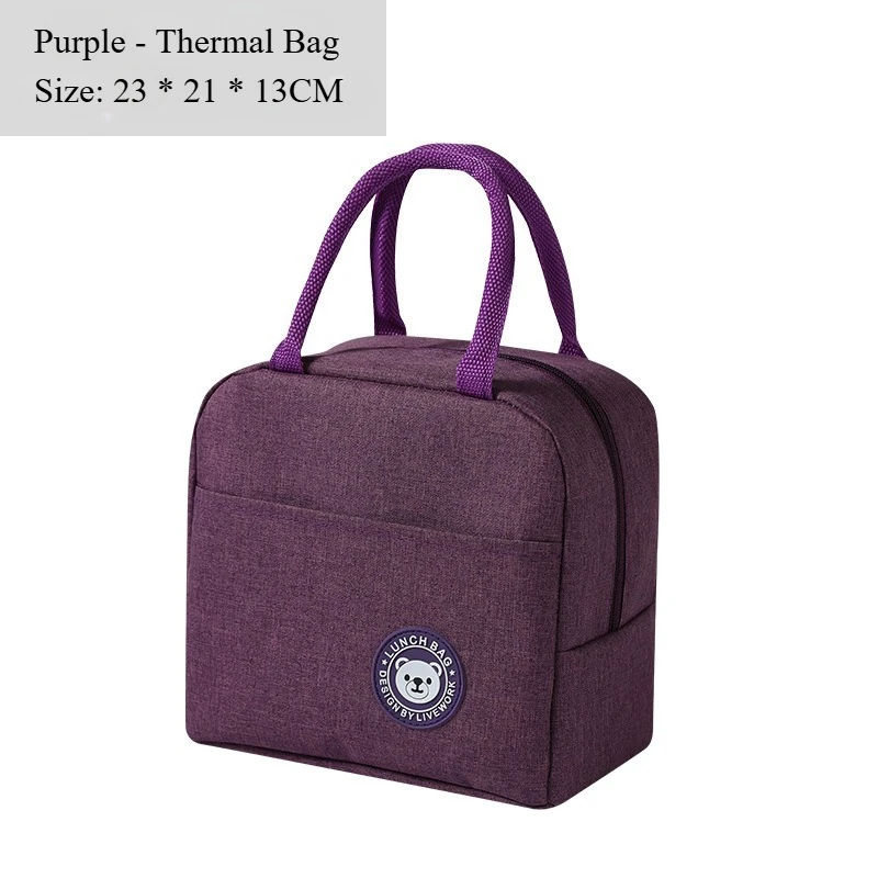 Spacious Waterproof and Oil-Resistant Tote with Insulated Lunch Bag