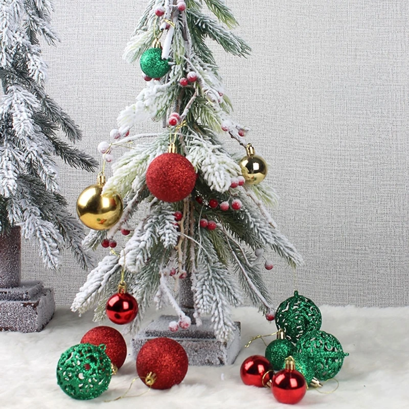 

100PCS Christmas Baubles, Shatterproof Balls Xmas Tree Decoration Ornament Set Christmas Theme Hanging Decor for Xmas