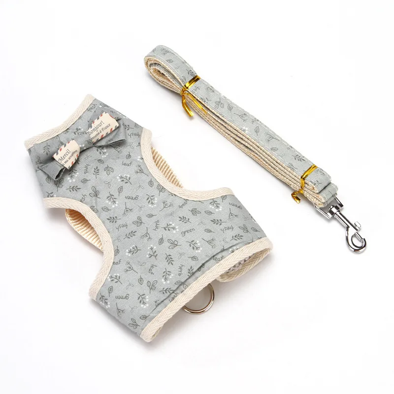 

Поводок для домашних животных, удобный дышащий нагрудный жилет с бантом, стильный аксессуар для кошек и собак