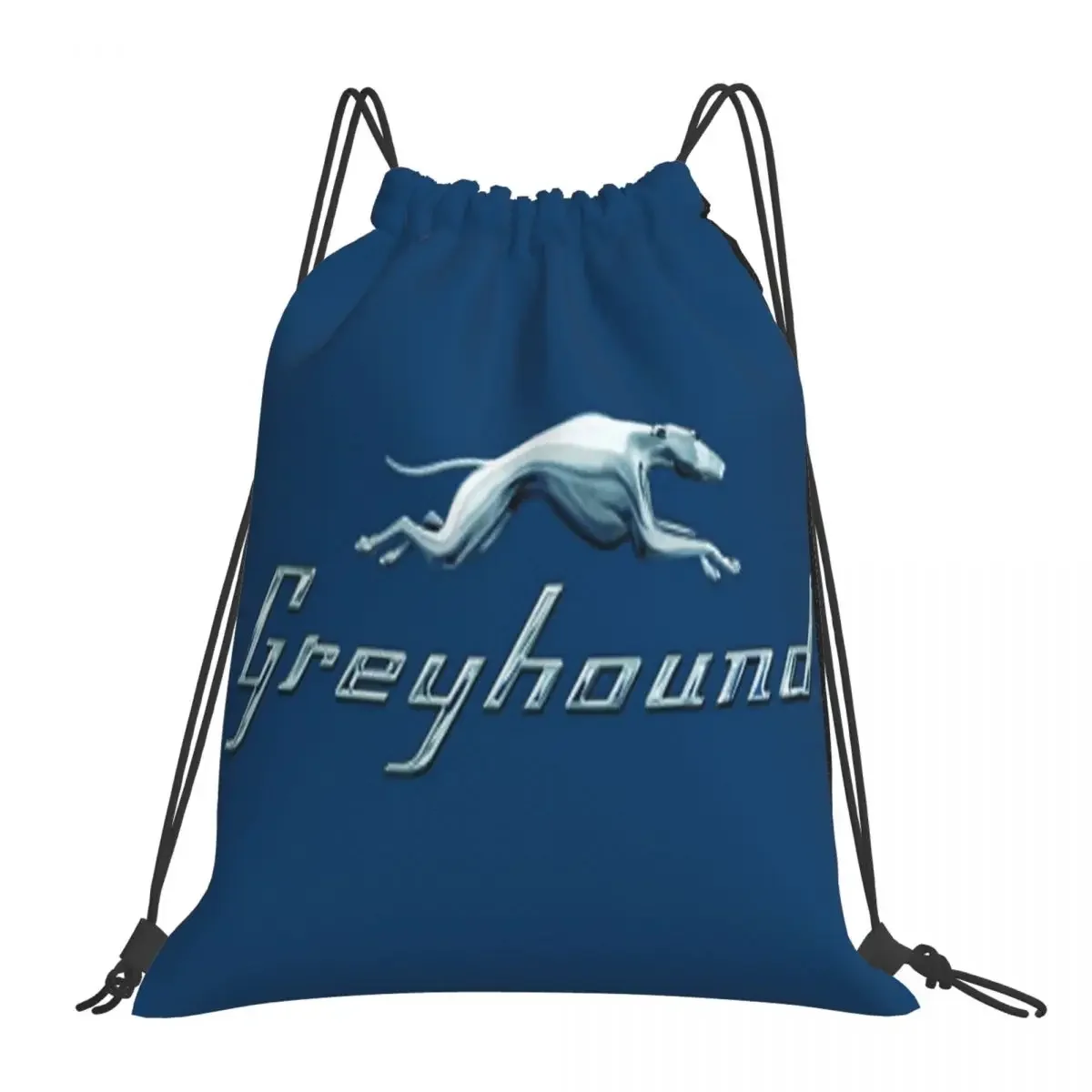 

GREYHOUND BLUE BUS LOGO Backpacks Portable Drawstring Bags Drawstring Bundle Pocket Shoes Bag BookBag For Man Woman Students