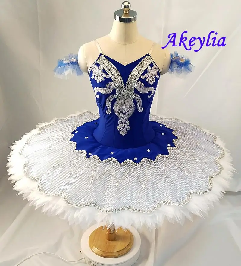 Tutu Di Balletto Esmeralda Variation Di Alta Qualità Tutu Classico Bianco Blu Professionale Per Ragazze Pancake Sleeping Beauty Jn0063