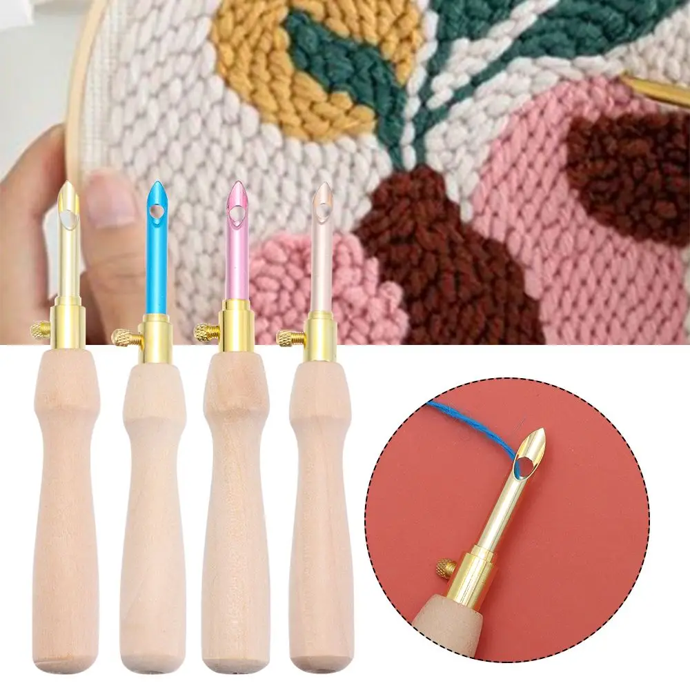 Punch Needle Wooden Punch Needles Needle Rug Hooking Tool Complete Set  Embroidery Pens For Stitching DIY Craft Embellishment - AliExpress