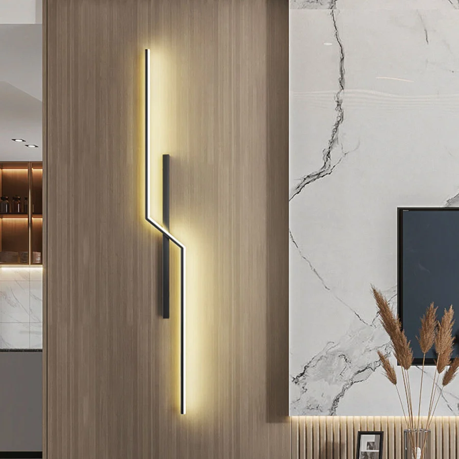 

Creative Art Line Long Wall Lamp Bedroom Bedside Wall Light Modern living room surface mounted Sofa Background Wall Lamp
