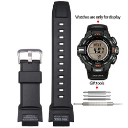 Enhanced Sports Waterproof Rubber Watch Strap with Pin Buckle - 18mm (Black - S)