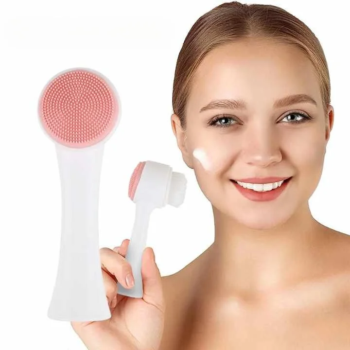 

2 In 1 Manual Facial Cleaning Brushes Washing Massage Silicone Scrubber Face Brush For Deep Pore Exfoliation Massaging