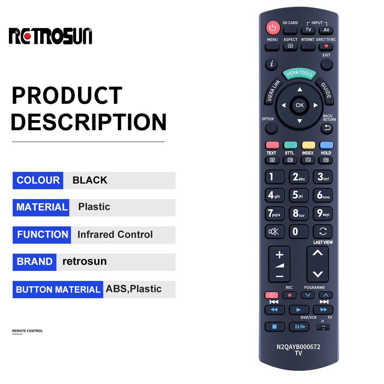 Telecommande Panasonic Tv Remplacez La Télécommande Appropriée - Foto 7