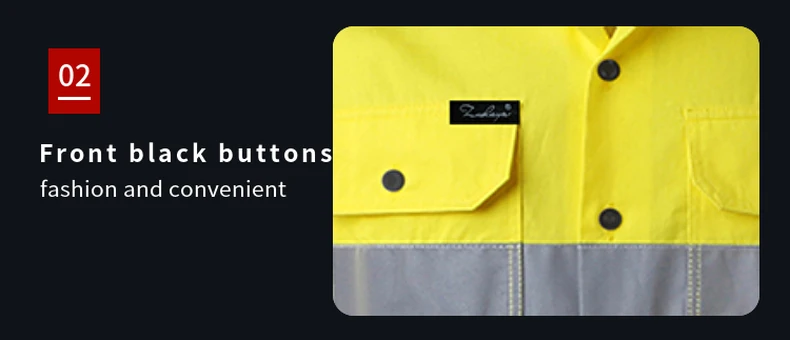 Hi Vis Viz Shirts Safety Construction Workwear Two Tone 100% Cotton Reflective Long Sleeve