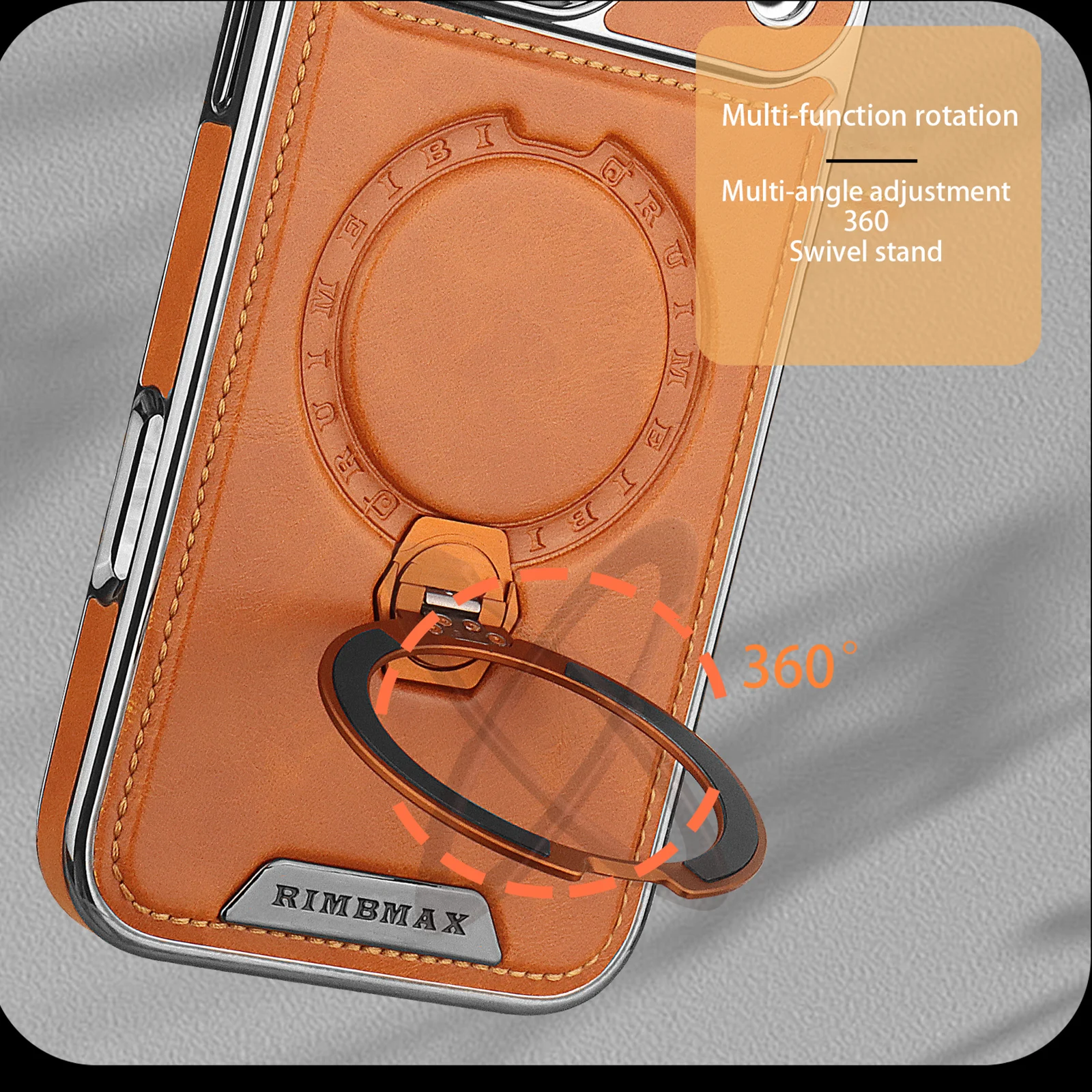 iPhone Leather Case with Metal Rotating Stand 4