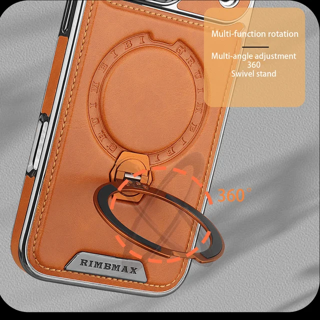 iPhone Leather Case with Metal Rotating Stand 4
