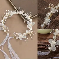 Princess Hair Accessory One Fairy Imitation Pearl Sweet Flower Wreath Headband for Ladies Party Wedding Birthday Headwear 3