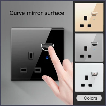 Herepow 토글 벽 스위치 소켓, EU UK FR CN 범용 표준 플러그 어댑터, 유리 패널, USB 및 LED 조명, 가전 제품