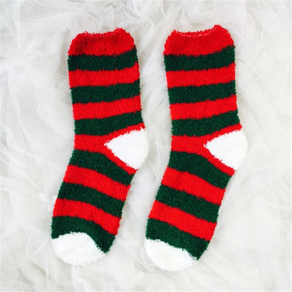3 Paare/los Weihnachten Verdickung Frauen Schöne Plüsch Warm Halten Schlafen Schlafzimmer Lustige Nette Socken Winter Kawaii Neuheit Geschenk – Detail 28