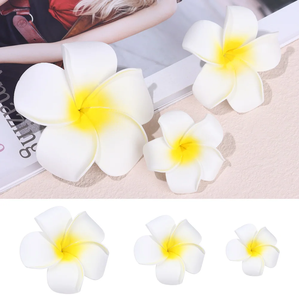Elegante Donna Ragazza Accessori Per Capelli Fiore Fermaglio Per Capelli Bianco Plumeria Tornante Spiaggia Mare