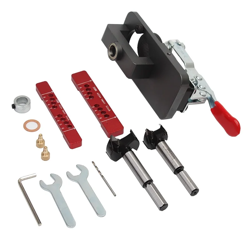 Woodworking Tools Concealed Hinge Jig 26mm/35mm Hinge Boring Bit Woodworking Drilling Guide Locator Fixture Cabinet Cupboard Door