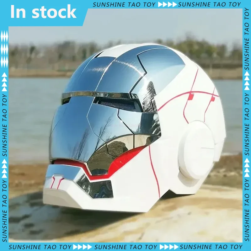 Iron Man Mask Mk5 Electric Voice Control Helmet 1/1 Cosplay 1:1 Mask Led Eyes Maschera In Metallo Iron Man Helmet Regalo Di Natale Per Adulti