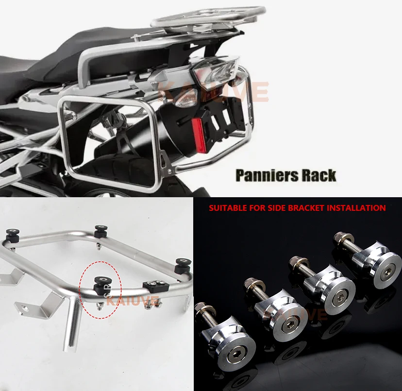 Motorcycle Tail Box 4PCS Universal Motorcycle Rear Luggage Case Tail Top Box Helmet Trunk Bracket Base Plate Bushing Pad Buckle Spacers Motor Access