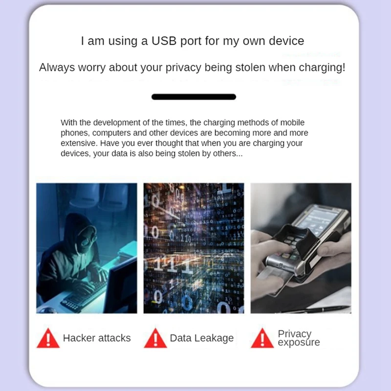 2Pcs USB Data Blocker USB-C To USB-A Data Blocker Protect Against Juice Jacking Support Quick Charge Stop Data Theft 4