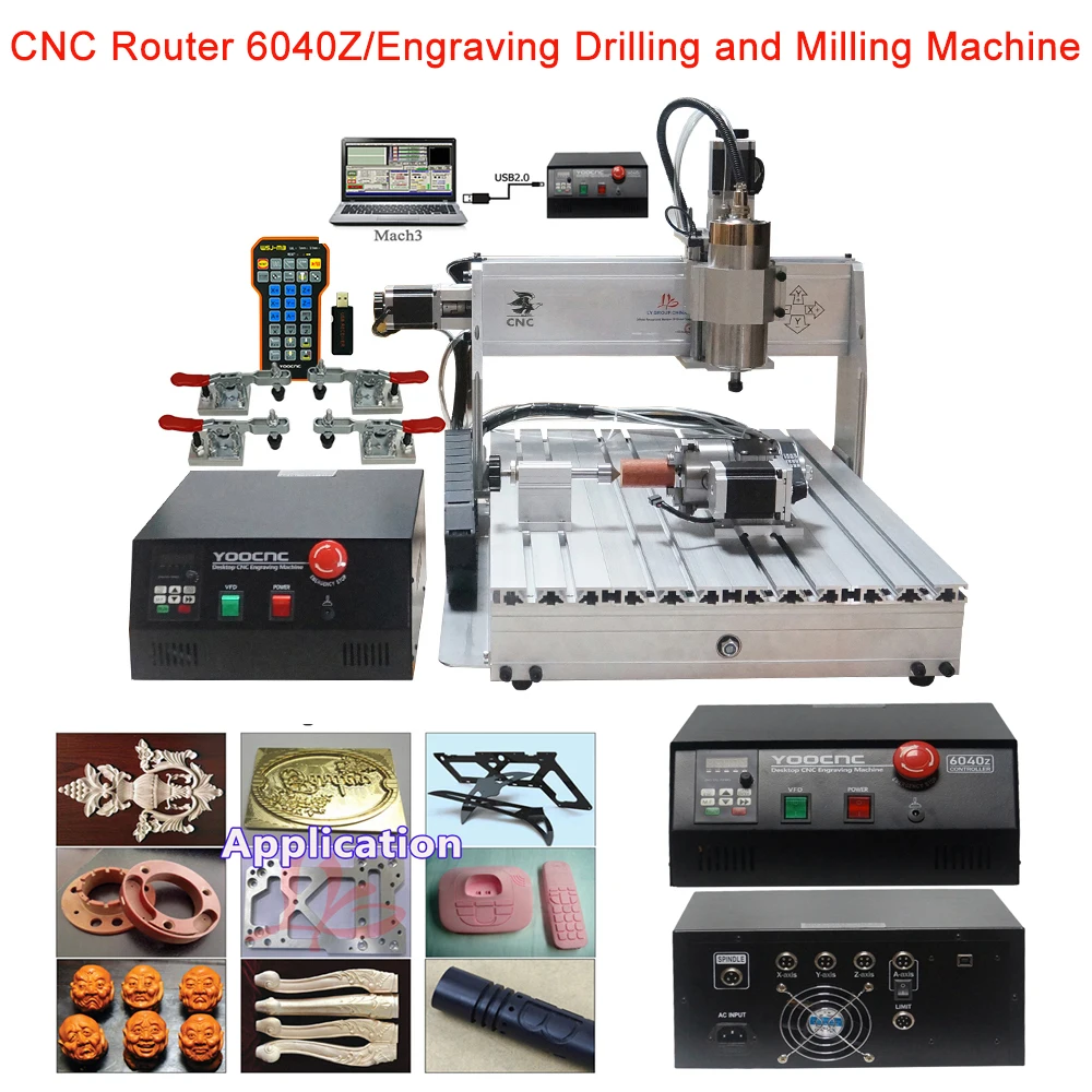 

LY CNC Router 6040Z 800W Wood Metal Aluminum Engraving Milling Carving Machine 400*600mm Working Size 3 Axis 4 Axis