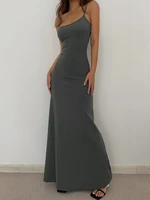 2025 Summer Women's New Fashion Simple Temperament Suspender Long Backless Slim Waisted Sexy Sweet And Spicy Casual Dresses 2