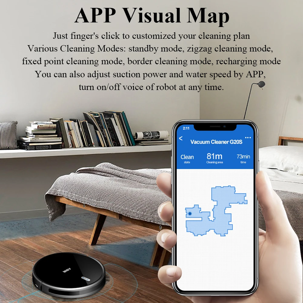 (Kod promocyjny: SCIP12)Robot odkurzacz automatyczny ABIR G20S,Nawigacja po mapie AI, inteligentna partycja,z pamięcią,kontrola aplikacji WiFi,ssanie 6000 Pa,inteligentne mycie na mokro,dezynfekcja,współpracuje z Alexa i Google Assistant